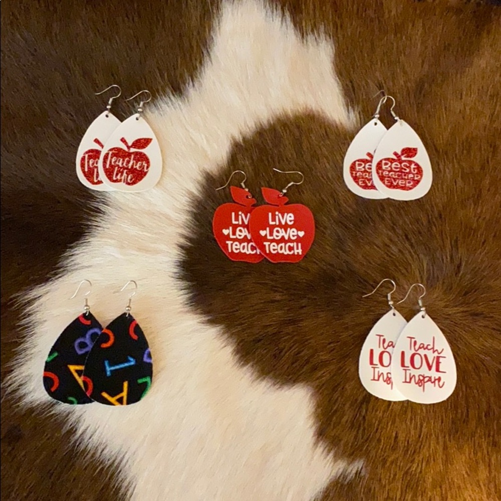 Teacher 👩‍🏫 Faux Leather Earrings